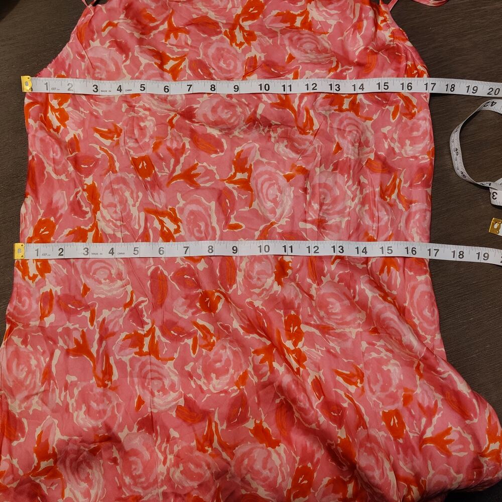 SPELL Islamorada Bias Strappy Floral Rose Cowl Neck Pink Slip Maxi Dress Large - Picture 6 of 16